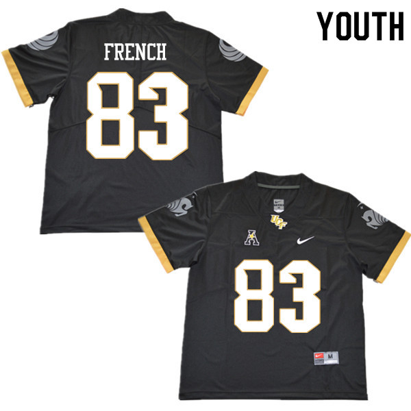 Youth #83 Garrett French UCF Knights College Football Jerseys Sale-Black - Click Image to Close